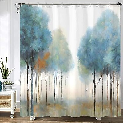 #ad Colorful Tree Shower Curtain Shower Fabric Shower Curtain Flowers Shower Curt... $30.81