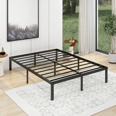 #ad #ad Heavy Duty 14 Inch Queen Size Metal Platform Bed Frame Sturdy Steel Slat Support $51.82