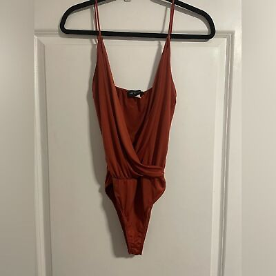 #ad Seduction orange brown bodysuit $9.00