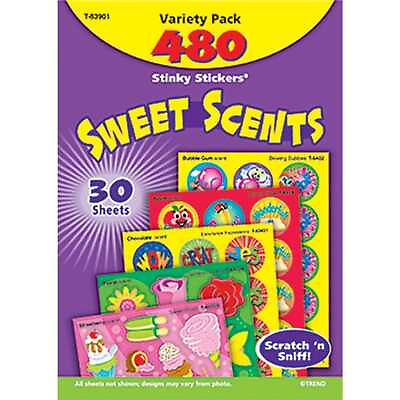 #ad Trend Enterprises Stinky Sticker Sweet Scent Scratch n Sniff Stickers Pack of 4 $20.52