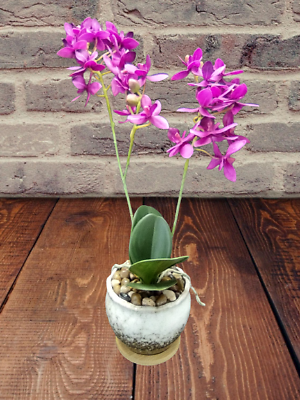 #ad Artificial Mini phalaenopsis orchid plant PURPLE $22.50