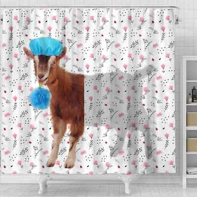 #ad Goat Flower 3D Shower Curtain Cow 3D Shower Curtain For Bathroom Decor $39.95