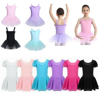 #ad Kids Girls Ballet Dance Dress Gym Leotard Ballerina Skating Tutu Skirt Dancewear $13.61
