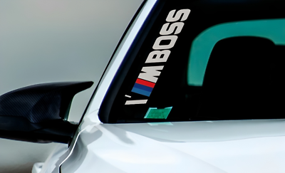 #ad BMW Performance #x27;I#x27;M BOSS#x27; Side Windshield Decal: Stylish Window Sticker Graphic $16.49