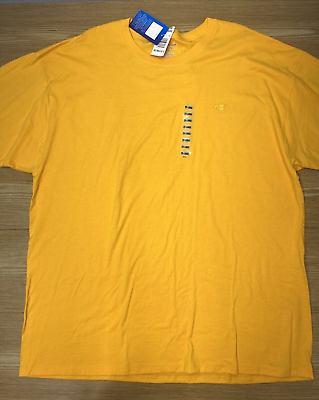 #ad Champion Basic T Shirt Mens 2XL Yellow Round Neck Cotton Short Sleeve Tee NWT $29.77