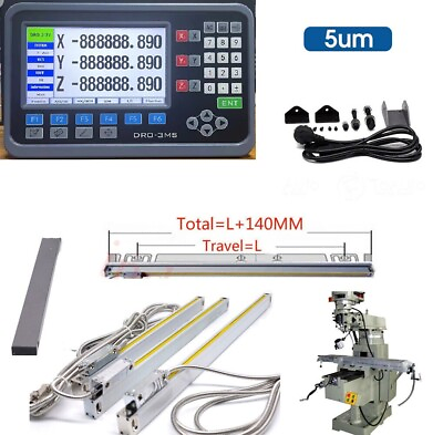 #ad 2 3 Axis DRO Display Kit Linear Scale Digital Readout For Bridgeport Mill Lathe $277.99