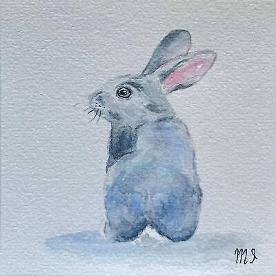 #ad Original Rabbit painting Bunny watercolor Painting Rabbit art Animal painting $49.00