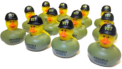 #ad 2quot; Veteran Rubber Duckies 12 Pack Assorted Designs $15.99
