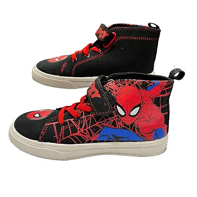 #ad MARVEL Spider Man Kids High Tol Sneakers Shoes Size 13 $19.95