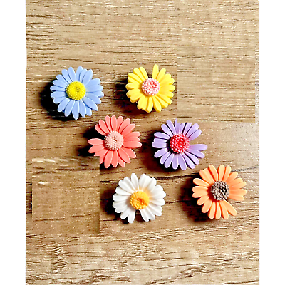 #ad 6pc Colorful DAISY FLOWER Shoe Charms FOR CROCS $9.49