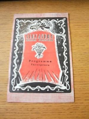 #ad 28 08 1950 Theatre Programme: Alexandra Birmingham Young Wives Tale Folded . GBP 3.99