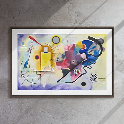 #ad Yellow Red Blue abstract by Wassily Kandinsky 36x24 Framed Canvas Print $179.00