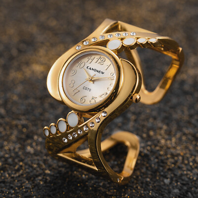 #ad Ladies Womens Bracelet Watches Wrist Watch Quartz Rhinestone Watch Silver $10.63
