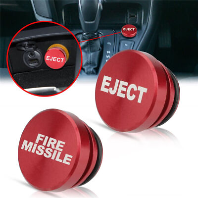 #ad 2PCS Car Cigarette Lighter Cover Accessories Universal Fire Missile Eject Button $5.39