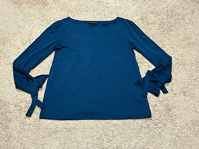 #ad Banana Republic Womens Shirt Size Small Blue Soft Tie Sleeve Classic Dressy $14.99
