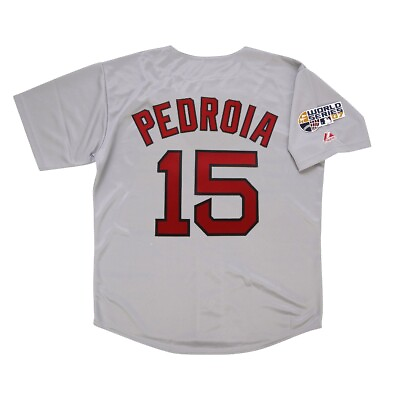 #ad Dustin Pedroia 2007 Boston Red Sox Grey Road World Series Jersey Men#x27;s S 3XL $129.99
