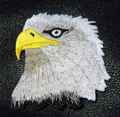 #ad EAGLE HEAD EMBROIDERED 3 INCH IRON ON PATCH $5.99