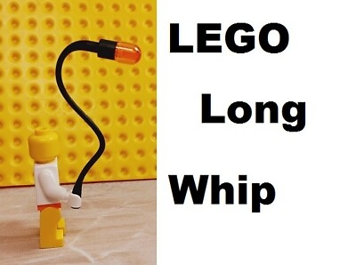 #ad LEGO Long Whip Bulb Trans Orange End Fire Throwing Rope Handle Grip Extended Out $2.58