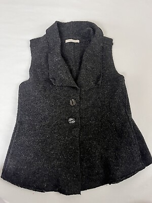 #ad Cut Loose Women Small 2 Button Front Wool Vest Gray Vintage EUC $47.97
