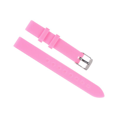 #ad Rubber Watch Band 12mm Quick Release Replacement Silicone Watch Strap Pink $6.85