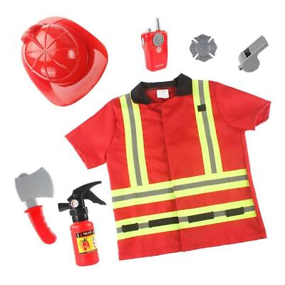 #ad Kids Fireman Costume Role Play Set Fireman DrESS up And $27.05