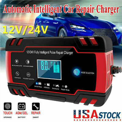 #ad 10A 12V 24V Fully Automatic Smart Car Battery Charger Maintainer Trickle Charger $20.95