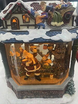 #ad Kirkland Signature Water Window Santa#x27;s Toy Workshop Lights Up Music Works $32.99