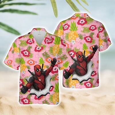 #ad Deadpool Hawaiian Shirt Beach Hawaii Family Shirt Summer Beach Trip Deadpool $29.99