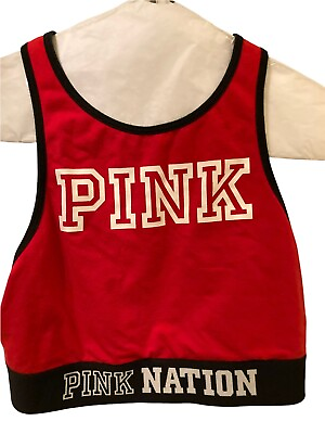 #ad Victoria’s Secret Pink Nation Red Sports Bra Size Small Petite $5.99
