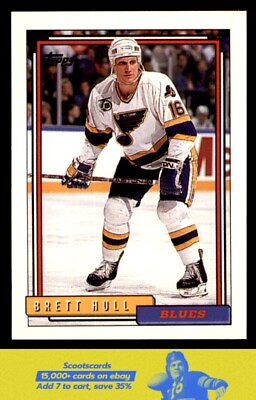 #ad 1992 Topps Brett Hull #2 St. Louis Blues $2.40