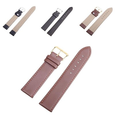 #ad 1PC 12 24MM Unisex PU Leather Wristwatch Replacement Bands Soild Watch Strap C $1.99