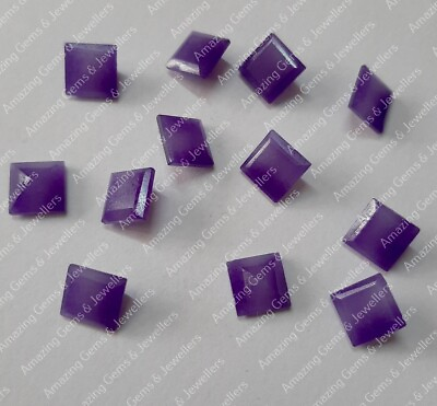#ad 20% Off Natural Purple Jade 10x10mm Square Faceted Cut 25 Pcs Gemstone $53.36