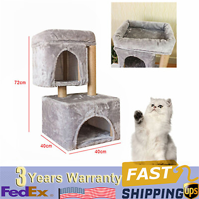 #ad 28quot; Cat Tree Tower Condo Bed Furniture Scratching Post Pet Tree Kitty Play House $32.30