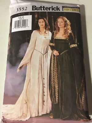 #ad Renaissance Gown Womens Pattern Butterick 3552 Costume 6 8 10 Medieval $18.99