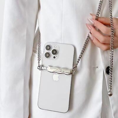 #ad New Mobile Phone Crossbody Chain Back Clip Portable Metal Case Adjustable Buckle $14.99