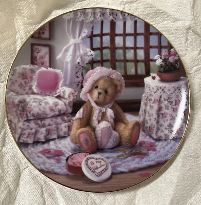 #ad Cherished Teddies 8” Collector Plates By Priscilla Hillman Valentines For You $19.95