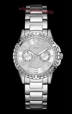 #ad AUTHENTIC GUESS LADIES#x27; SASSY WATCH SILVER TONE RRP:$349 Brand New* AU $169.99