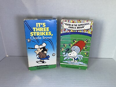 #ad You’re In The Super Bowl Charlie Brown amp; It’s 3 Strikes Charlie Brown VHS $12.00