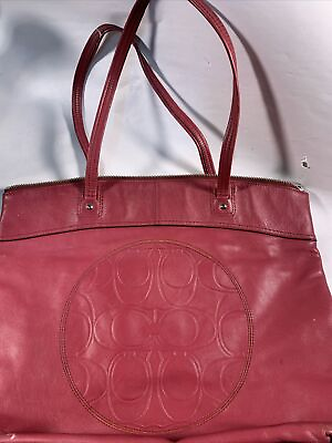 #ad Authentic Coach Laura Patent Leather Red Tote Bag. Great Condition. Great Price $45.00
