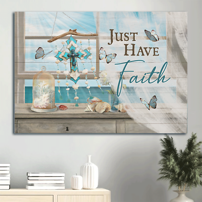 #ad Jesus Poster Deep ocean Colorful cross Summer vibe Blue butterfly Poster G... $15.42
