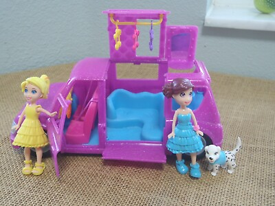 #ad Polly Pocket Dolls Big Feet Doll Limo Car Vehicle Lot Modern Outfits Set $29.99