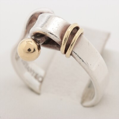 #ad TIFFANYamp;Co. Combi hook amp; eye ring 925 4.1g Gold x Silver $135.27
