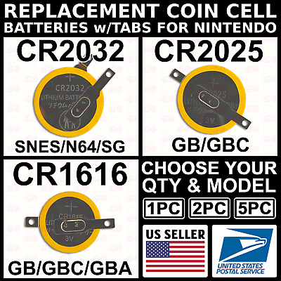 #ad CR1616 CR2025 CR2032 Save Battery Tabs Pokemon Game Boy Color Advance GB GBC GBA $4.95