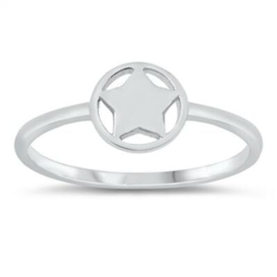 #ad 925 Sterling Silver Star Fashion Ring New Size 4 10 $11.23