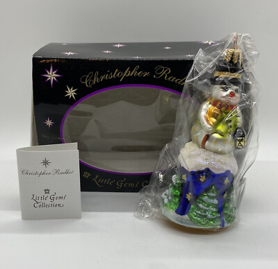 #ad Christopher Radko PETITE SNOW BELL Little Gem Christmas Ornament Snowman NWT $49.99