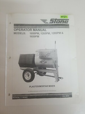Stone Construction Champion 1050pm1265pm 1285pm1650pm Operators Manual #57 $20.00
