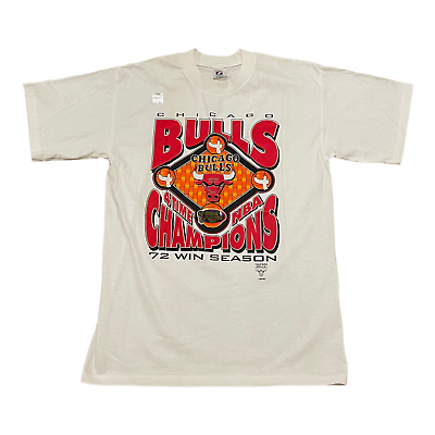 #ad Vintage 1996 Chicago Bulls 4x NBA Champions Single Stitch T Shirt Adult Large $99.95