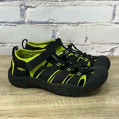 #ad Keen Newport H2 Kids Black Green Hiking Sandals Size 3 Outdoor Sport Boys $29.00