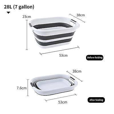 #ad 28L 7 Gallon Collapsible Plastic Laundry Basket Foldable Pop up Storage $18.41