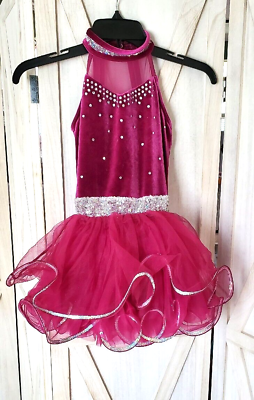 #ad Weissman Dance Costume Sequin Lined Plum Purple Dress Size MC Med Child 10 12 $18.99